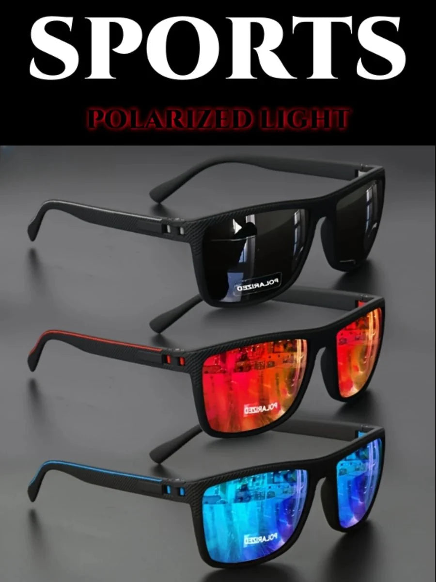 Polarized Square Sunglasses | UV Protection Mirror Coated Sport Shades for Driving, Fishing, and Travel