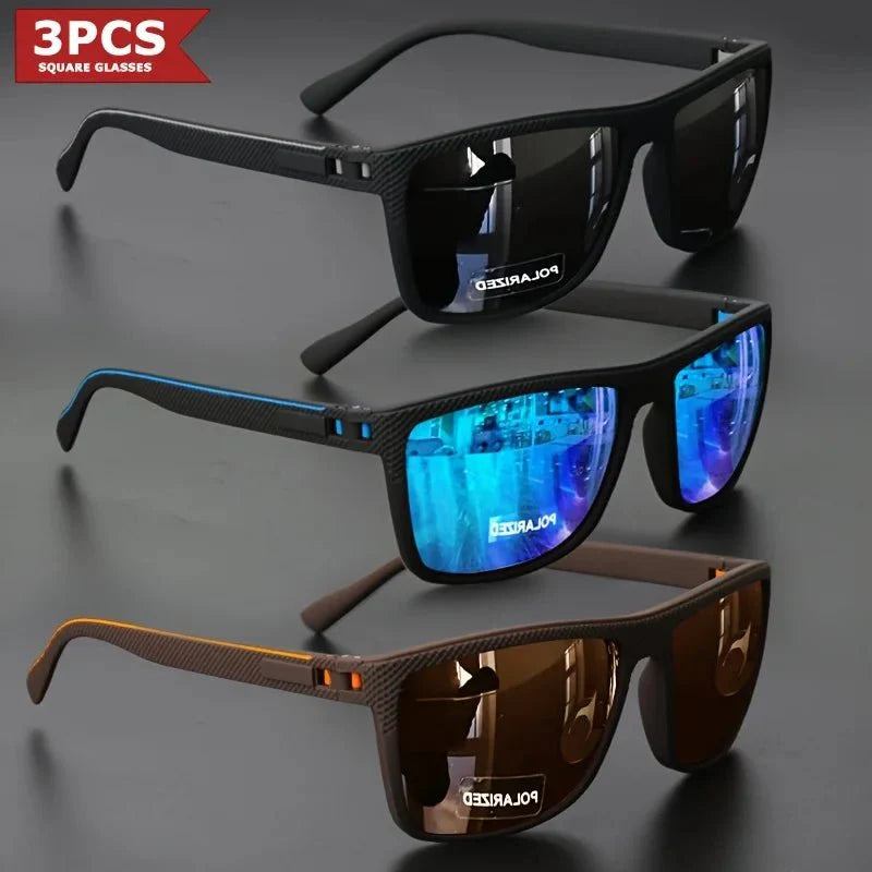 Polarized Square Sunglasses | UV Protection Mirror Coated Sport Shades for Driving, Fishing, and Travel