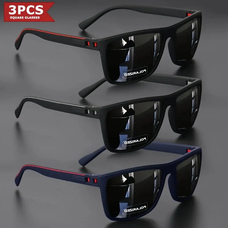 Polarized Square Sunglasses | UV Protection Mirror Coated Sport Shades for Driving, Fishing, and Travel