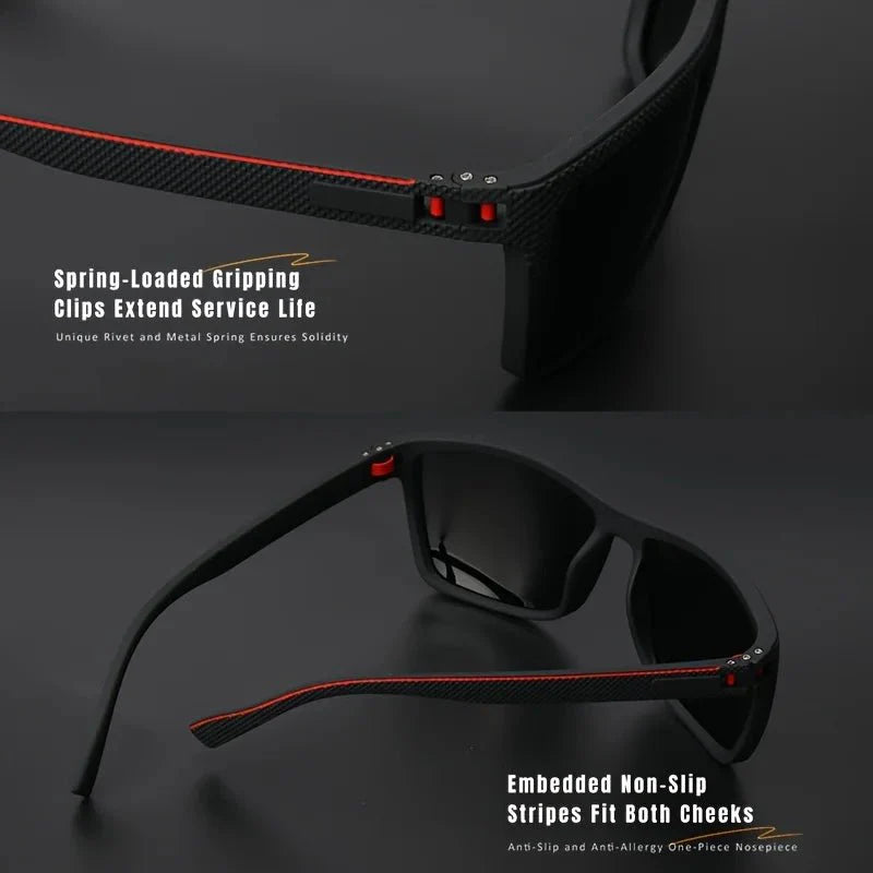Polarized Square Sunglasses | UV Protection Mirror Coated Sport Shades for Driving, Fishing, and Travel