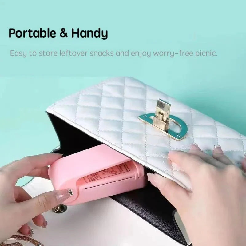 Mini Handy Portable Bag Heat Sealer | Battery-Operated Plastic Bag Resealer for Kitchen Storage