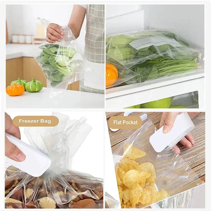 Mini Handy Portable Bag Heat Sealer | Battery-Operated Plastic Bag Resealer for Kitchen Storage