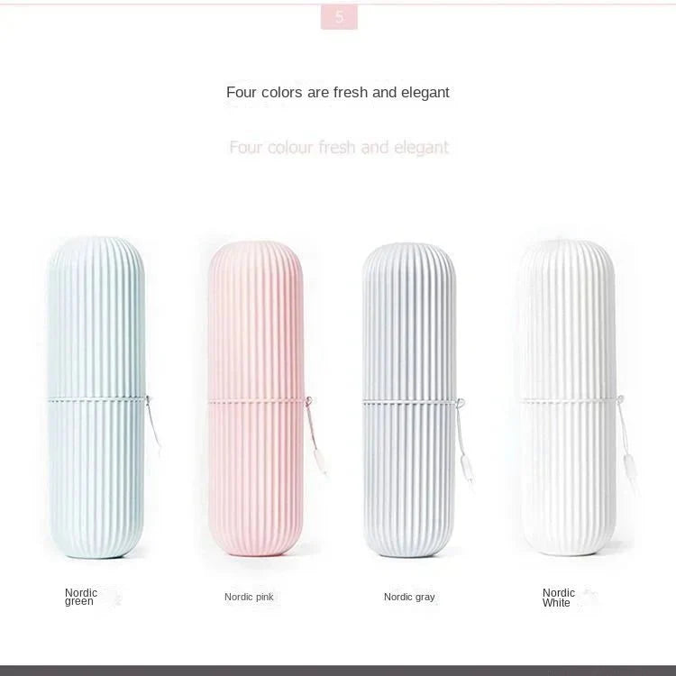Portable Toothbrush Cup | Travel Toothpaste Holder and Toiletry Storage Case Organizer