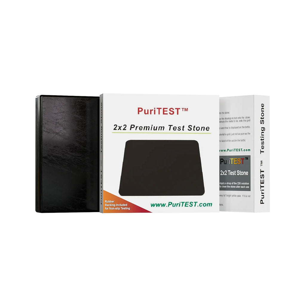 PuriTEST Gold Silver Jewelry Acid Testing Kit 9K 10K 14K 18K 22K Sterling 999 925 w/ Scratch Stone Tester Test Scrap Neutralizer