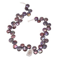 Maroon Peacock Freshwater Coin Pearls 16 Inch Strand - Lustrous Iridescent Beads