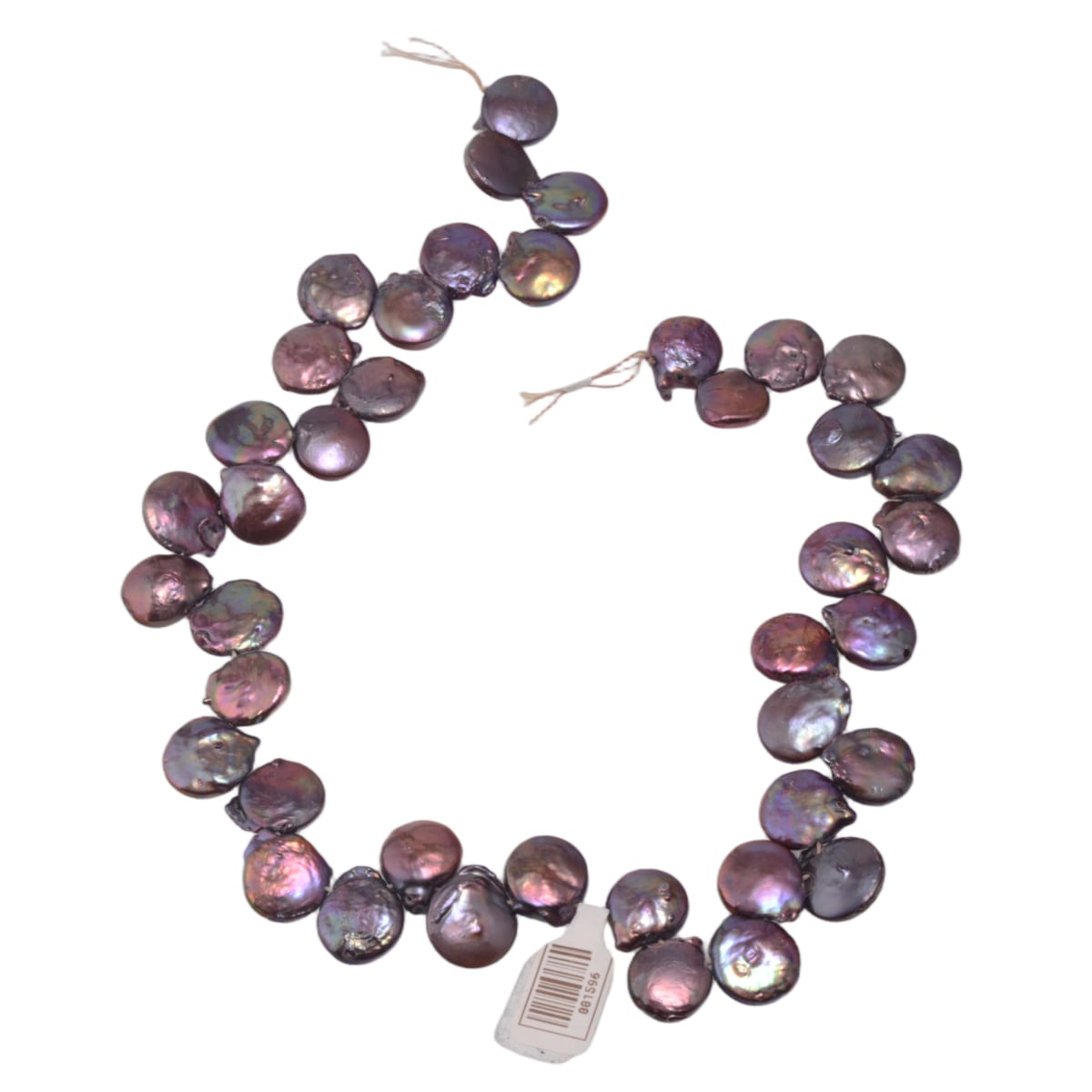 Maroon Peacock Freshwater Coin Pearls 16 Inch Strand - Lustrous Iridescent Beads