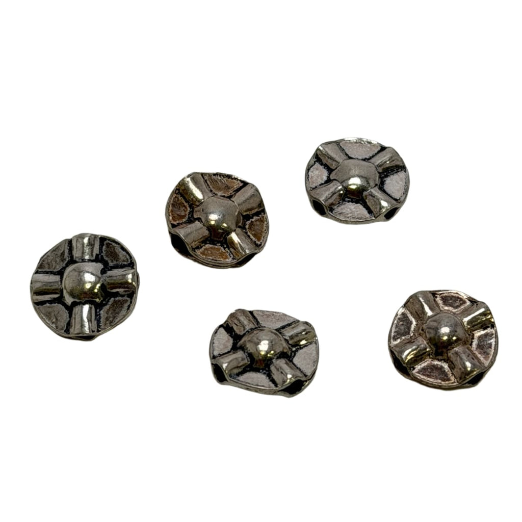 Sterling Silver 4-Hole Spacer Beads 12mm - Cross Pattern Design