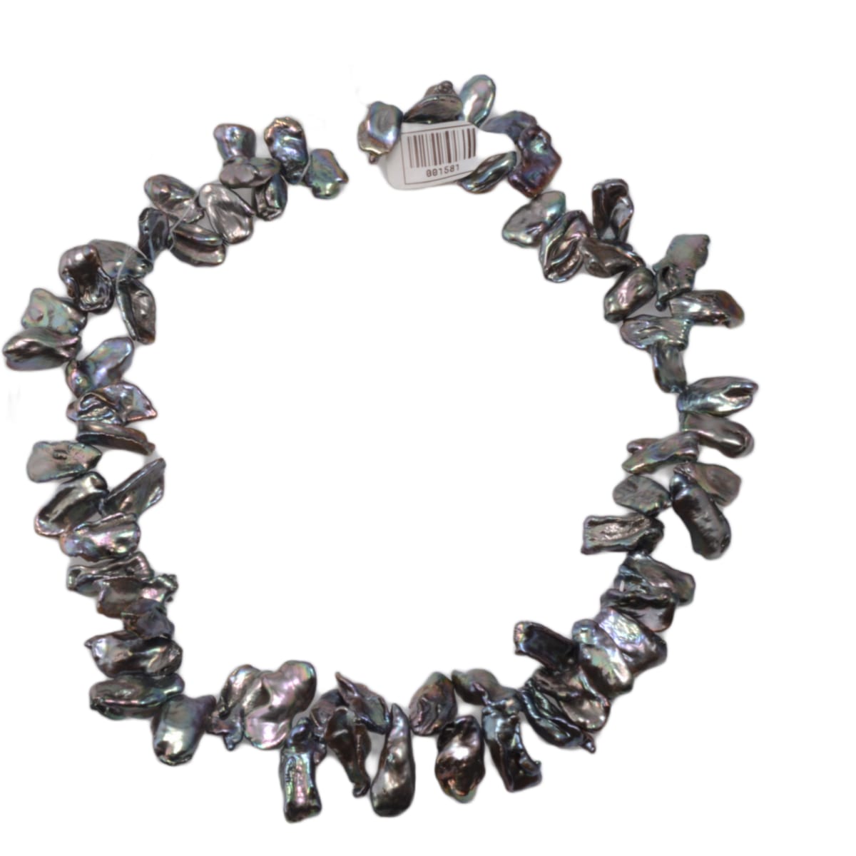 Peacock Keshi Freshwater Blister Pearl Strand - 16 Inch Natural Baroque Pearls