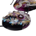 Handmade Lampwork Glass Focal Bead Set - Grace Ma - Purple Black Blue Lentil and Kalera Beads 4pc