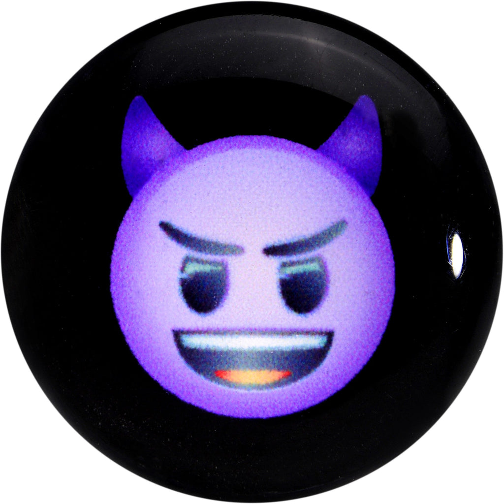 9/16 Licensed Purple Devil emoji Acrylic Double Flare Plug Set