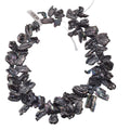 Black Peacock Freshwater Biwa Pearl Strand 18 inch - Iridescent Baroque Pearls