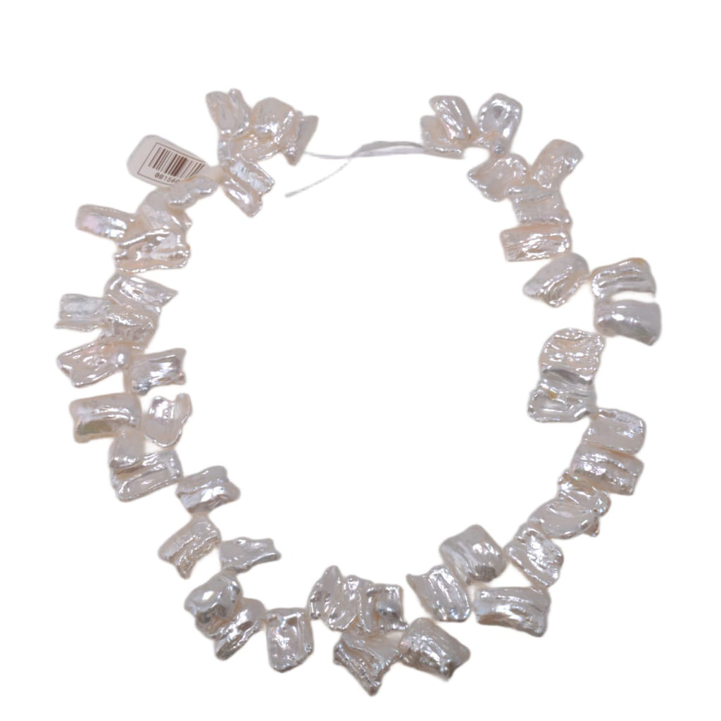 White Freshwater Keshi Pearl Strand 16in - Natural Baroque Pearl Beads