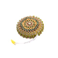Handcrafted Beaded Tape Measure Green Gold Copper - 150cm/60in Sewing Notions