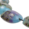 Handmade Lampwork Glass Lentil Beads 18x20mm - Grace Ma - Turquoise Purple Multicolor Strand of 13