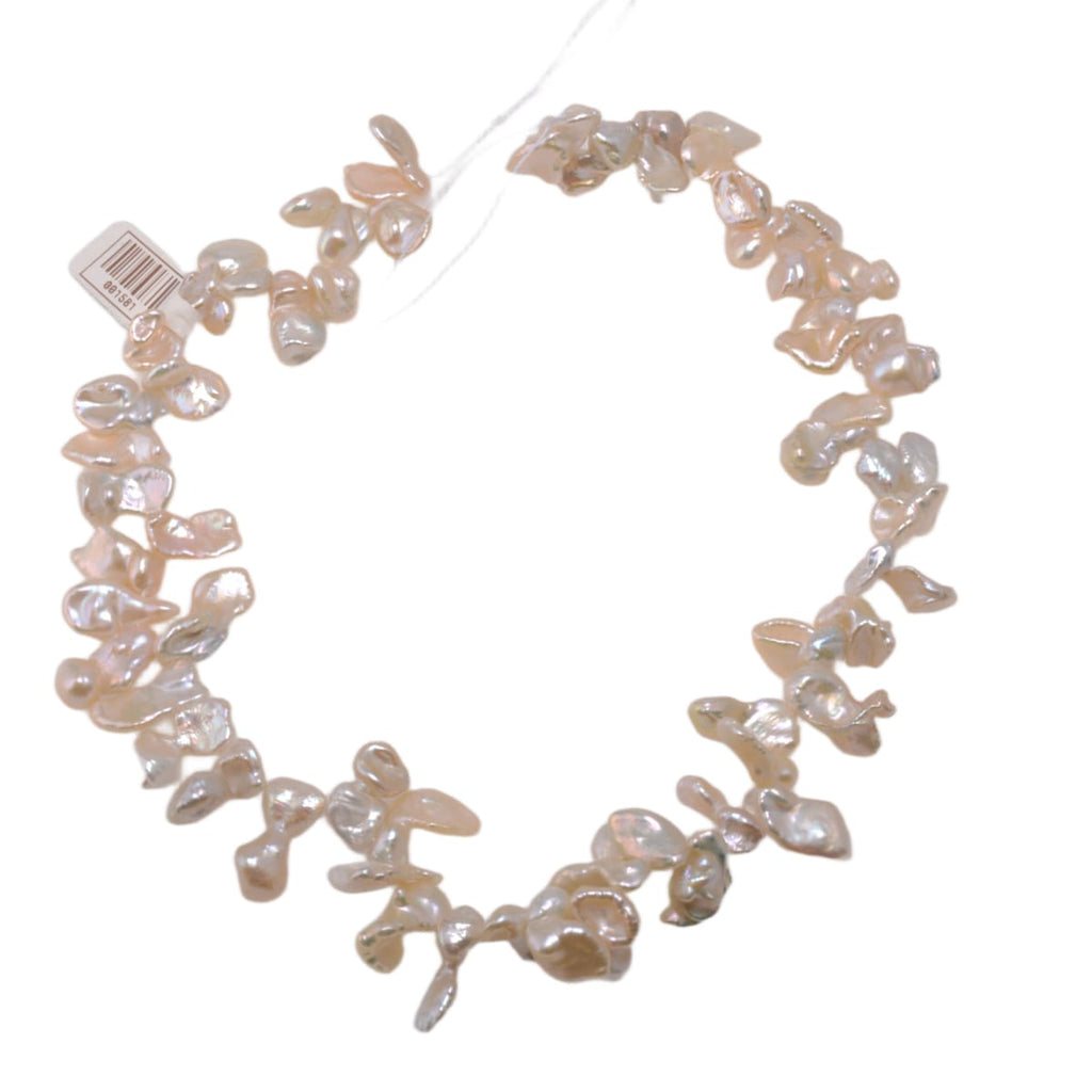 White Freshwater Petal Pearl Strand 16in - Natural Baroque Pearls