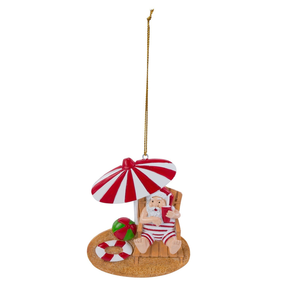 Santa Soaking Up the Sun Christmas Ornament