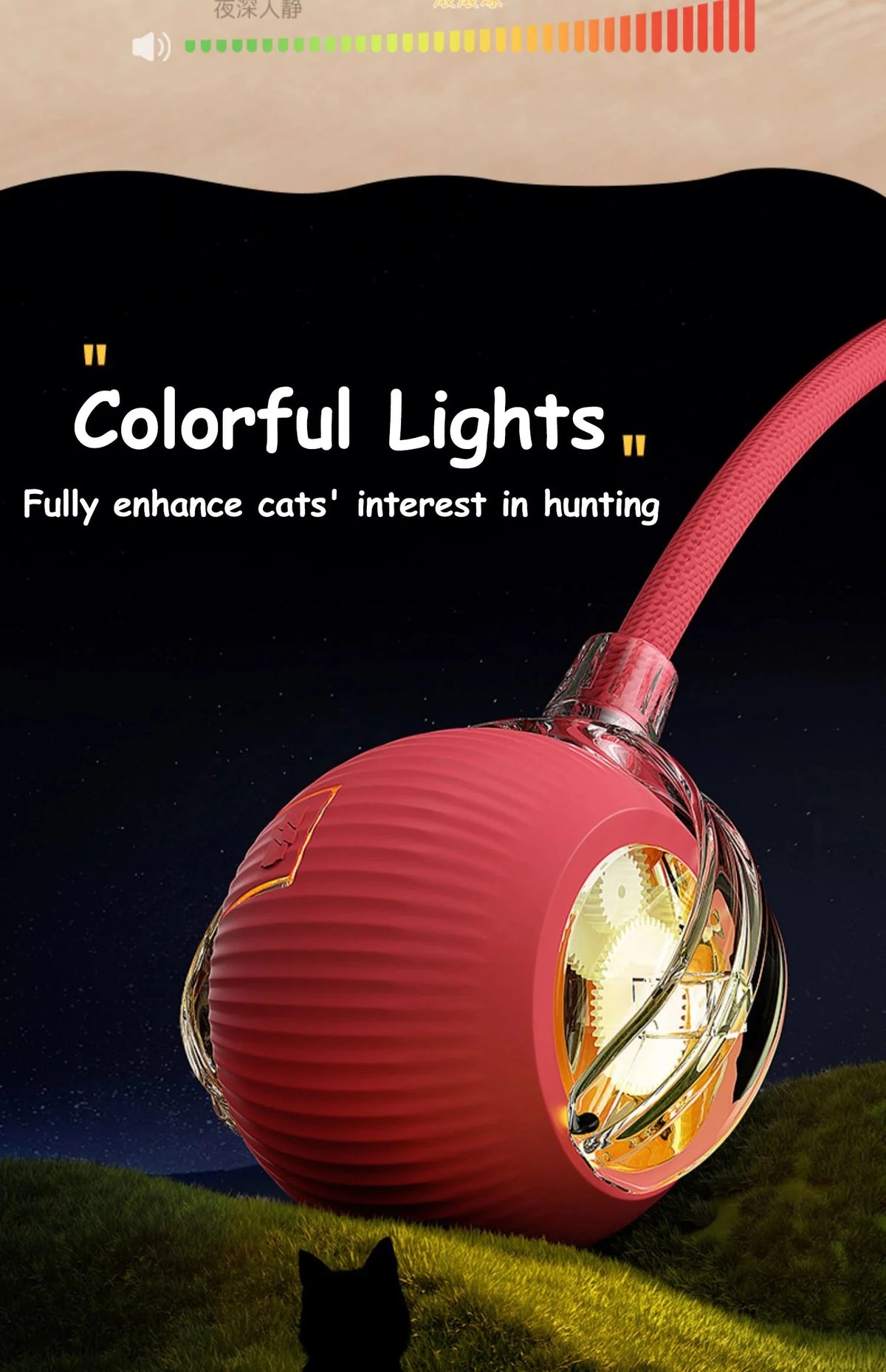 Interactive Cat Toy Ball | Automatic Rolling Rechargeable Cat Toy with Faux Tail