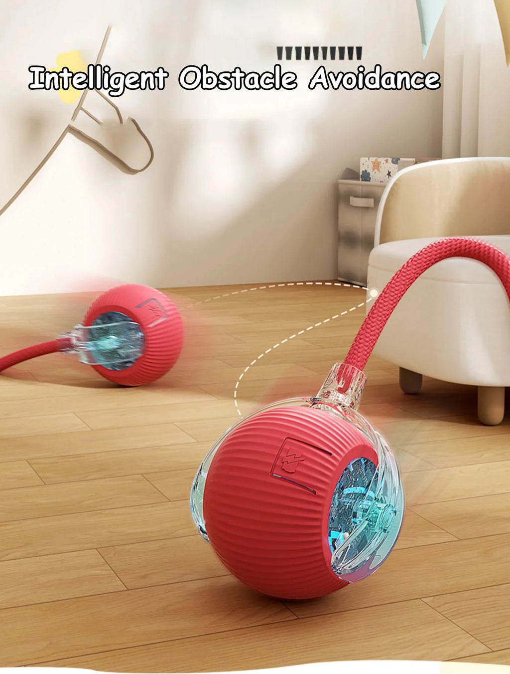 Interactive Cat Toy Ball | Automatic Rolling Rechargeable Cat Toy with Faux Tail