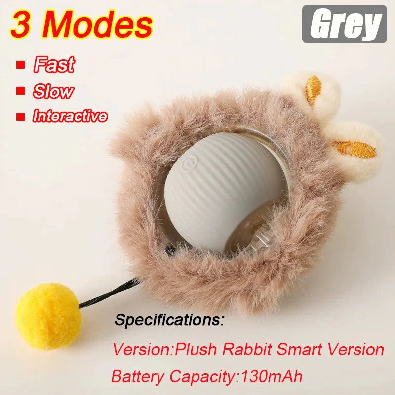 Interactive Cat Toy Ball | Automatic Rolling Rechargeable Cat Toy with Faux Tail