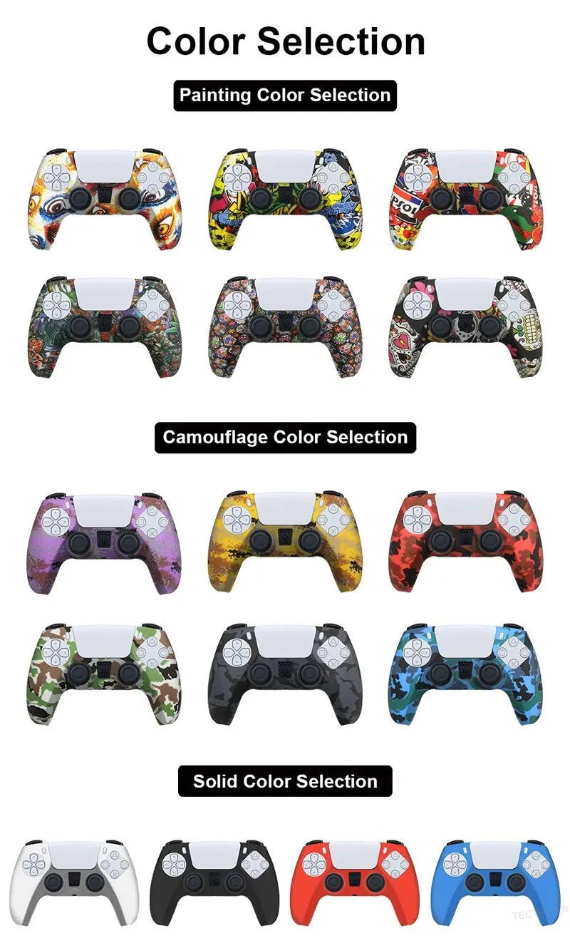 Soft Silicone Controller Cover for PS5 | Anti-Slip Protective Case with Camouflage Design