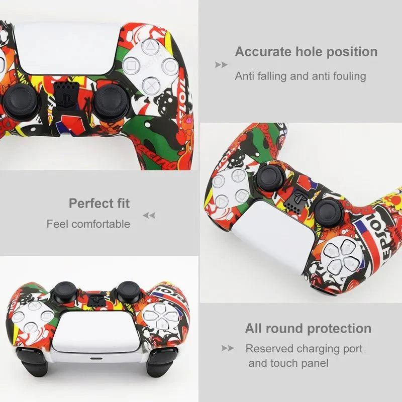 Soft Silicone Controller Cover for PS5 | Anti-Slip Protective Case with Camouflage Design