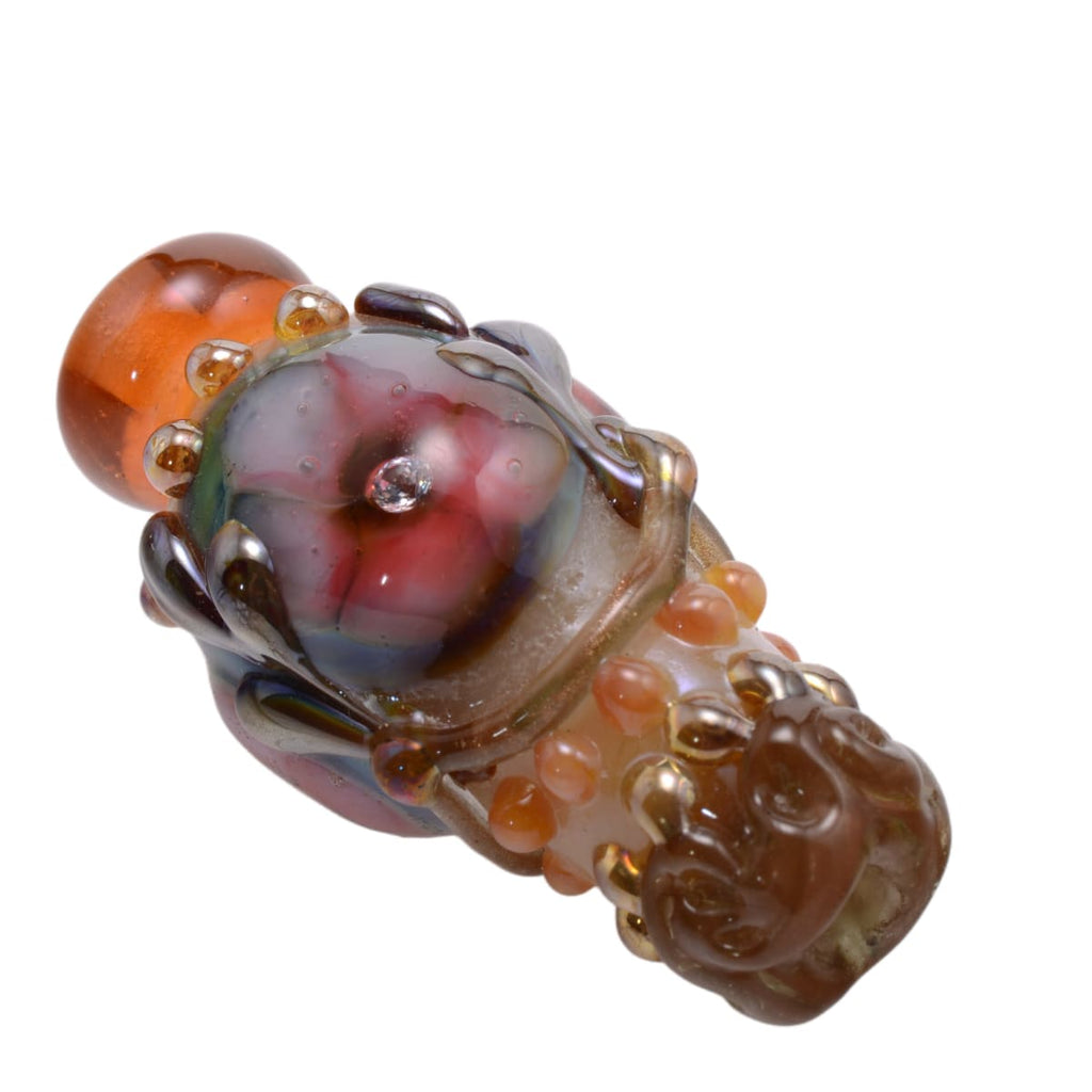 Handmade Borosilicate Glass Art Bead 20x40mm - Leah Fairbanks - Multicolor Organic Sculptural Lampwork Focal