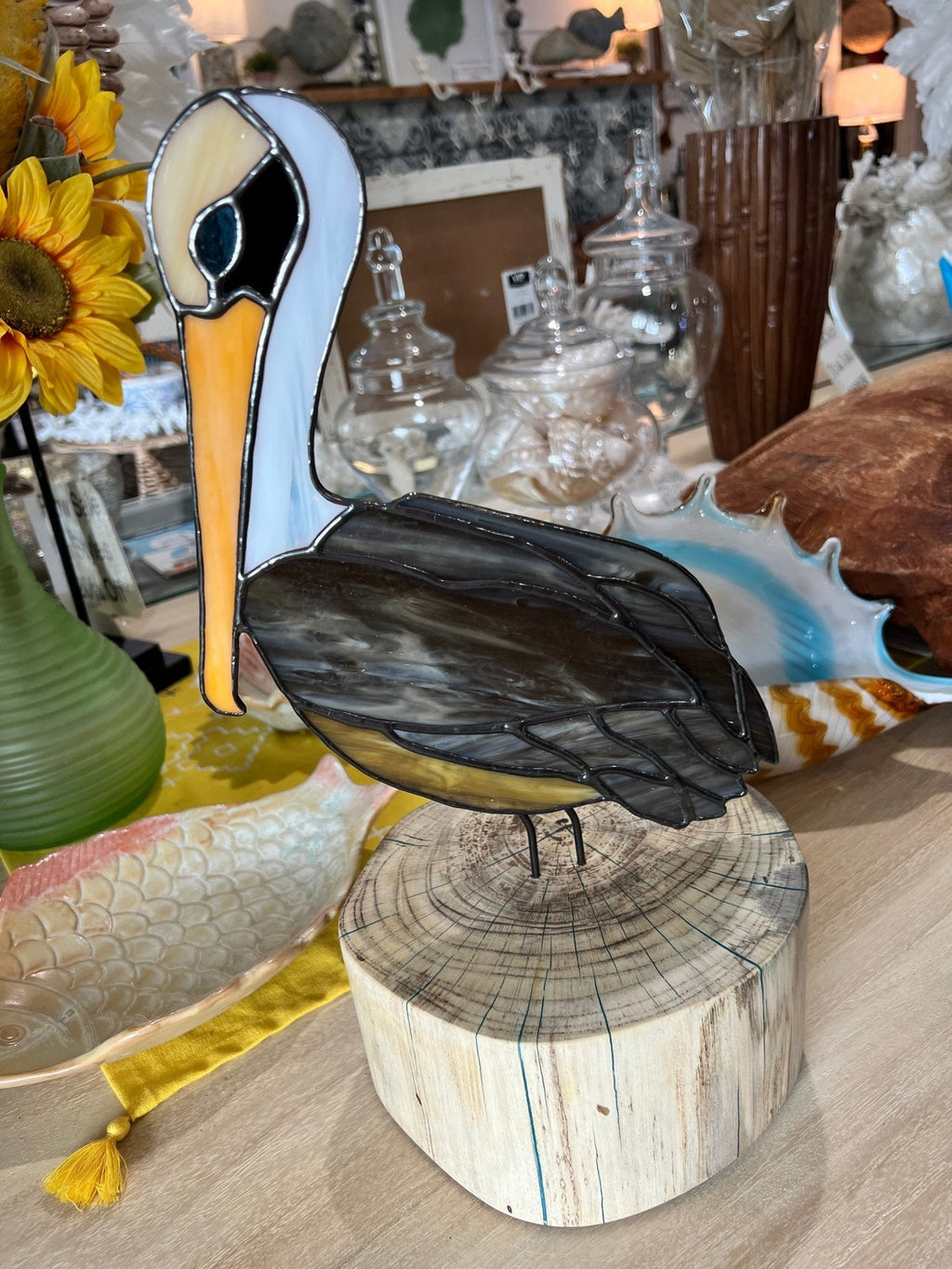 Stained Glass Pelican- 14"