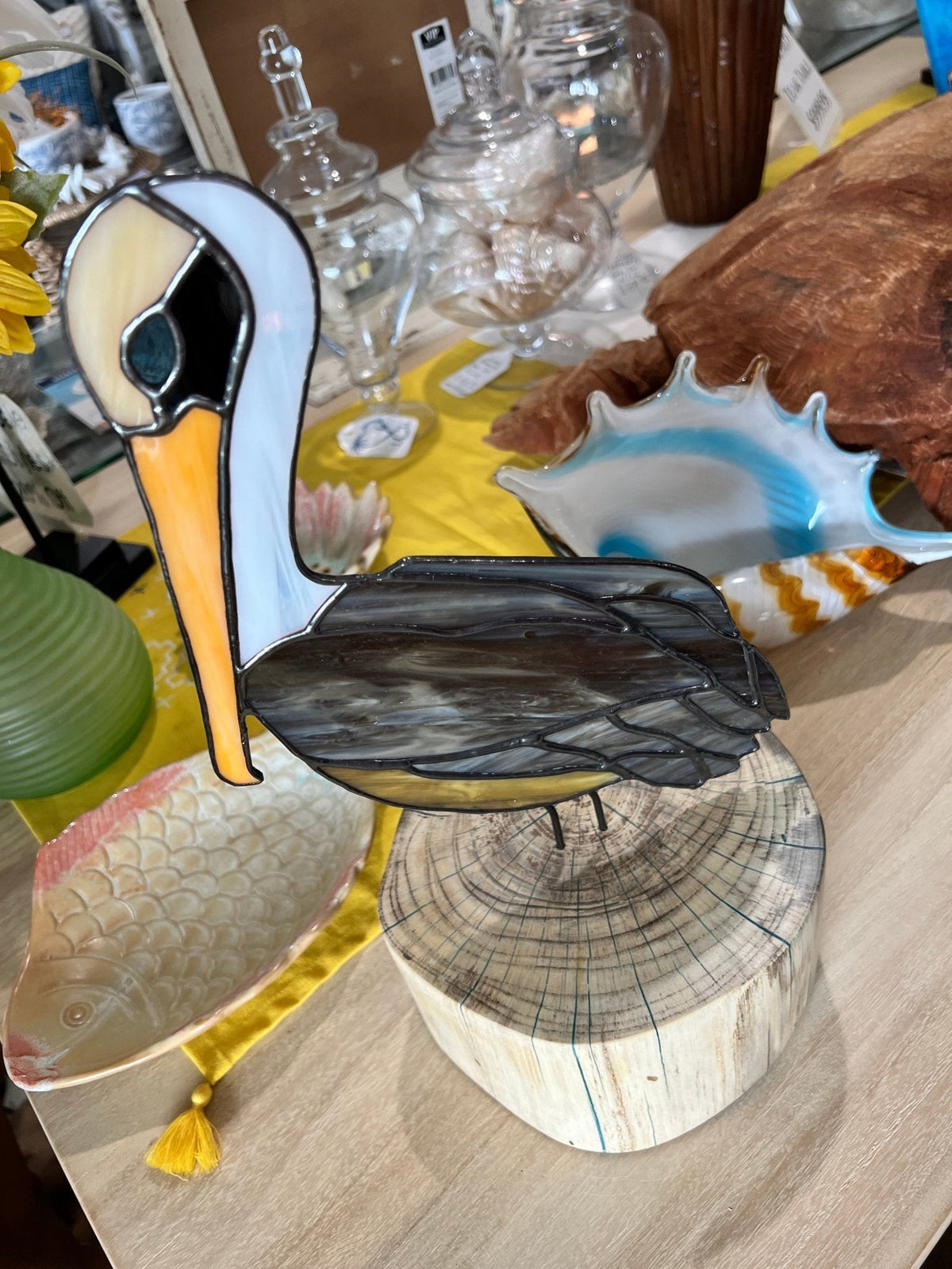 Stained Glass Pelican- 14"