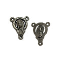Pewter Rosary Connectors 18mm - Madonna Religious Centerpiece Findings