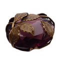 Art Nouveau Violet Glass Leaf Pendant - 32mm Faceted Statement Focal Bead