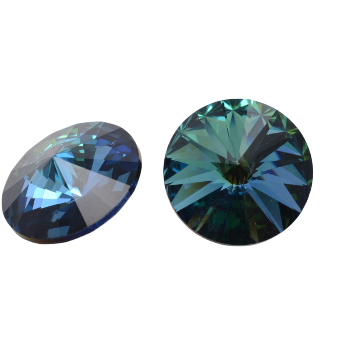 Swarovski 1122 Round Rivoli 18mm Iridescent Green Crystal - Individual