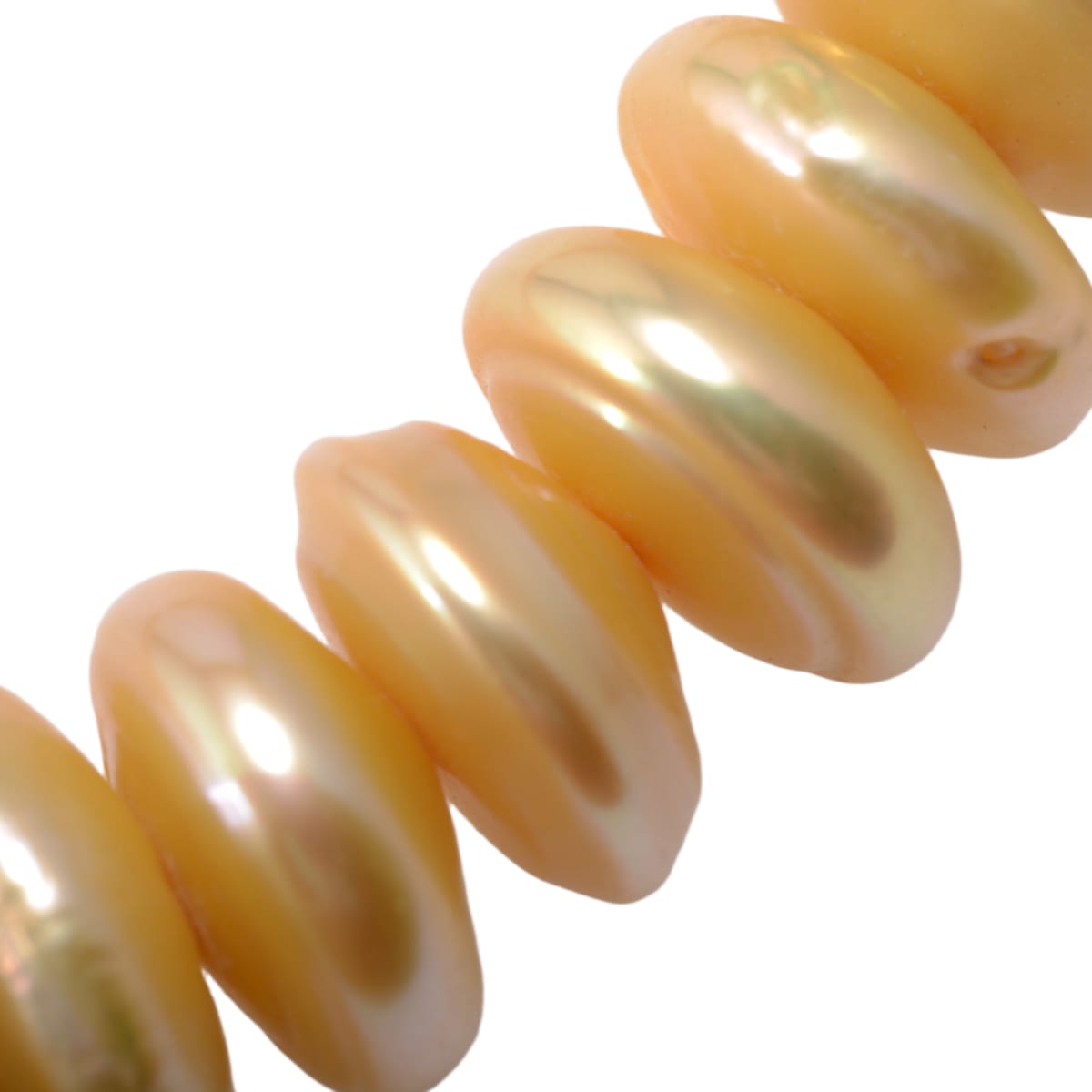 Gold Freshwater Disc Pearl Strand 15.5 inches - Premium Natural Pearls