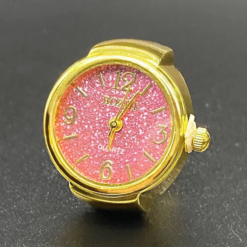 Vintage Punk Quartz Watch Ring | Mini Finger Clock Jewelry for Women and Men