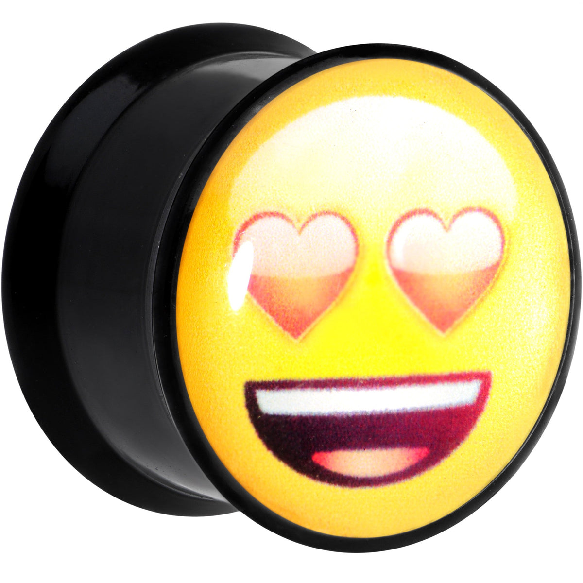 5/8 Licensed Heart Eyes emoji Acrylic Double Flare Plug Set