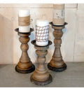 Wood Candle Holder - Set of 3