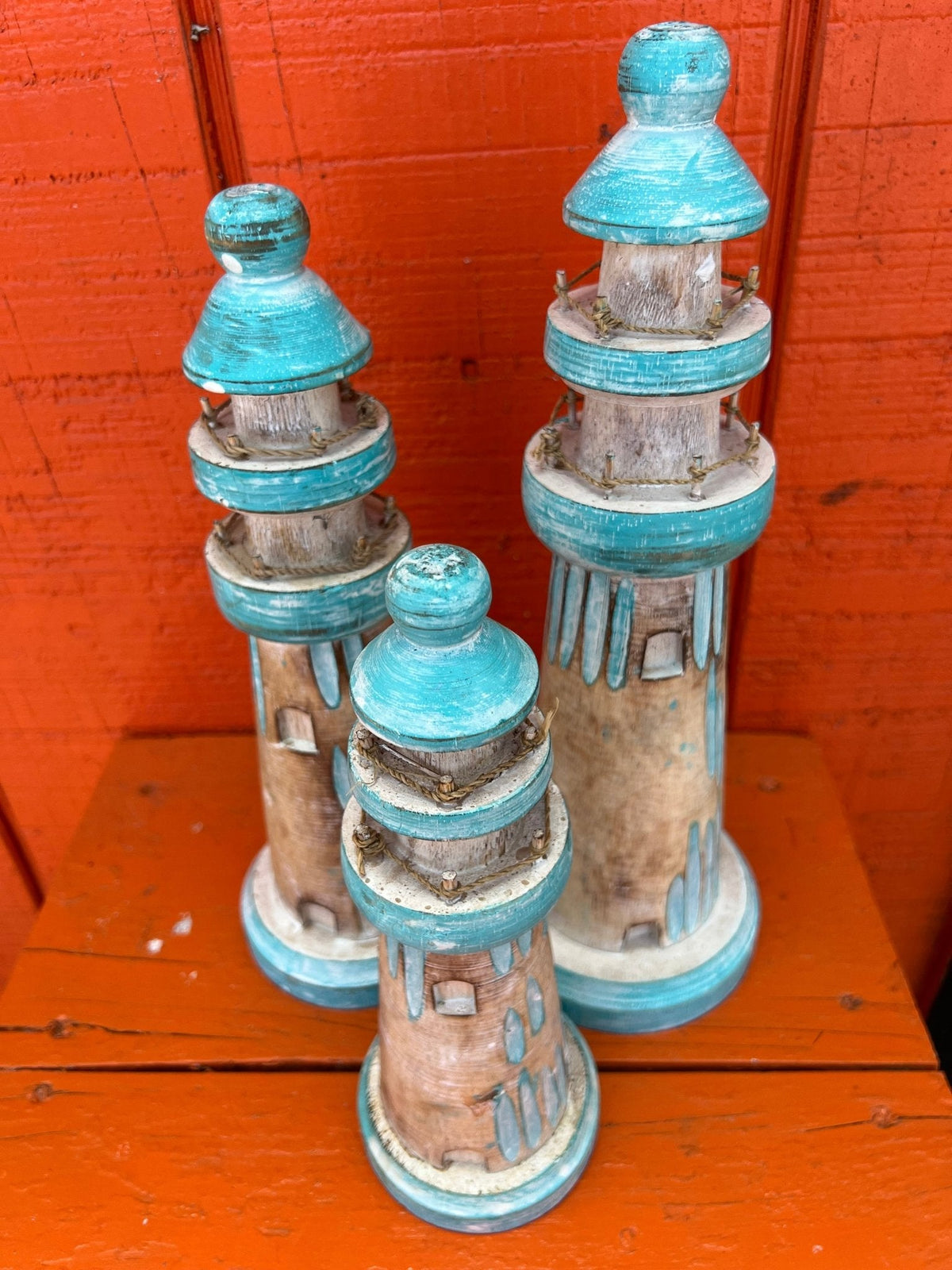 Wooden Lighthouse Figure- 3 Styles and Sizes