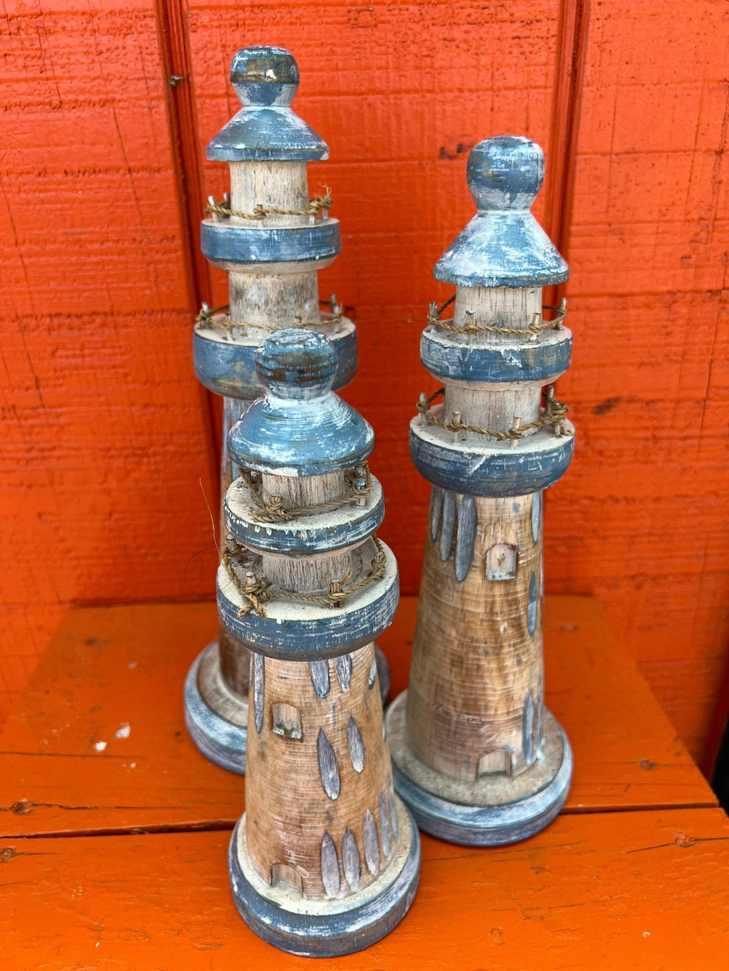 Wooden Lighthouse Figure- 3 Styles and Sizes