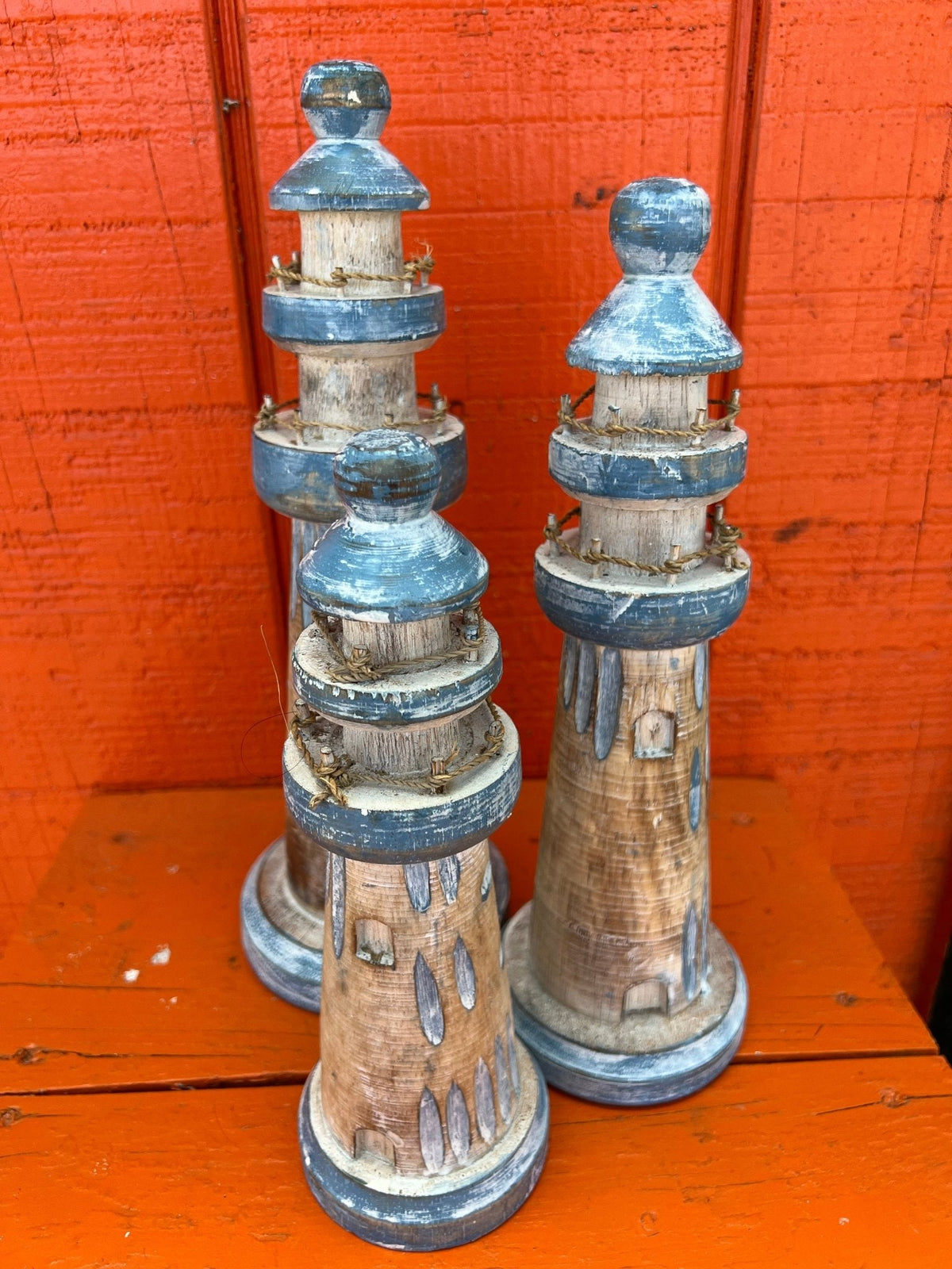 Wooden Lighthouse Figure- 3 Styles and Sizes