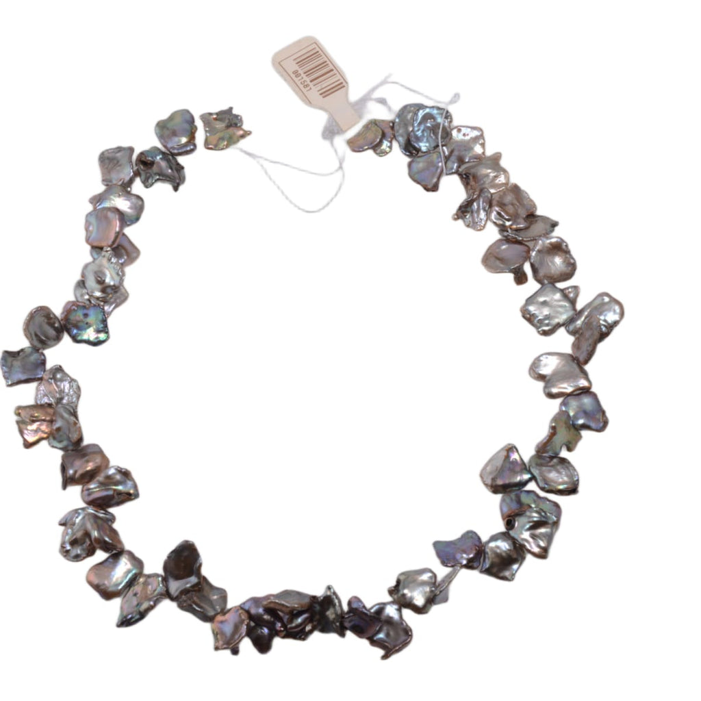Gray Iridescent Keshi Pearl Strand 15in - Freshwater Baroque Pearls