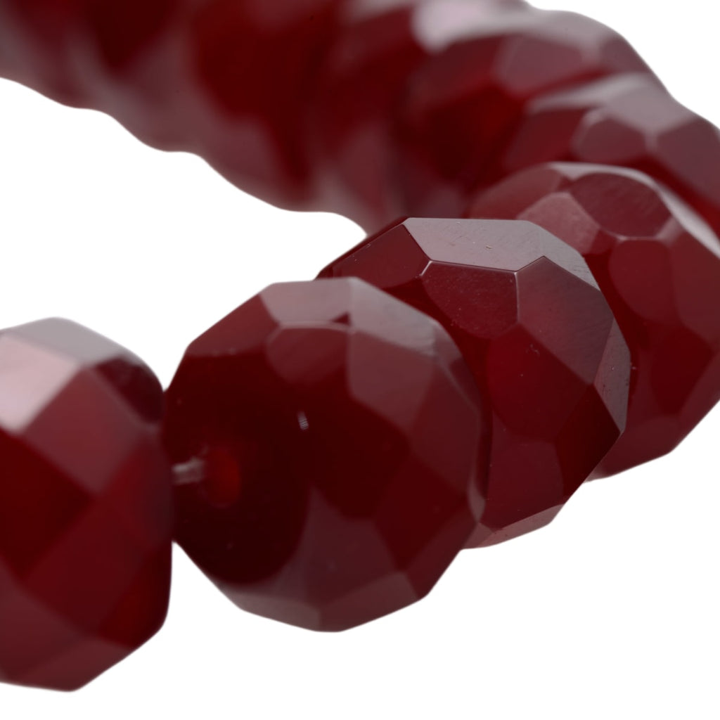 Natural Garnet Faceted Rondelle Beads 8x12mm - Premium Deep Red Gemstone Strand