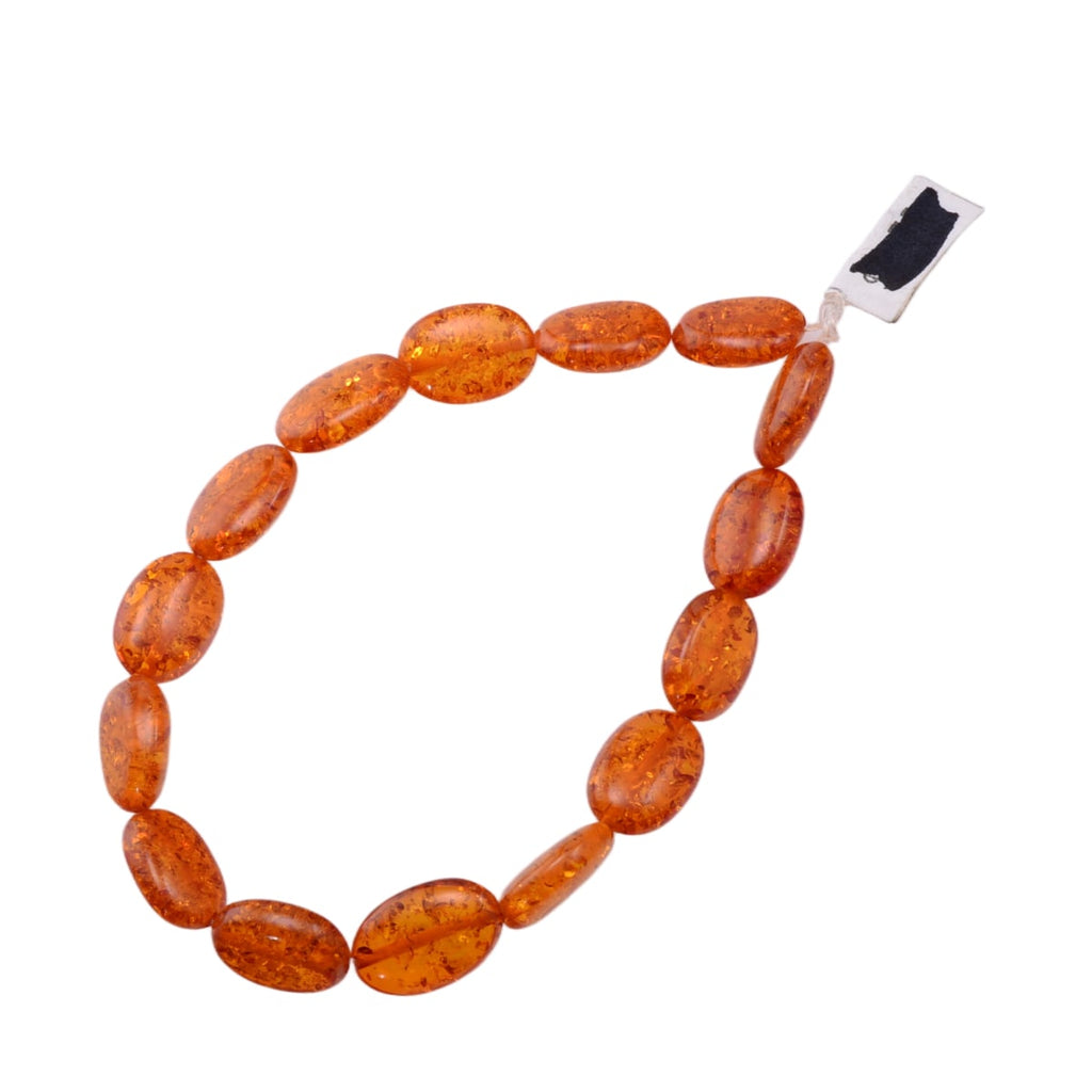 Baltic Amber Resin Oval Beads 14x10mm - Honey Golden Orange Strand