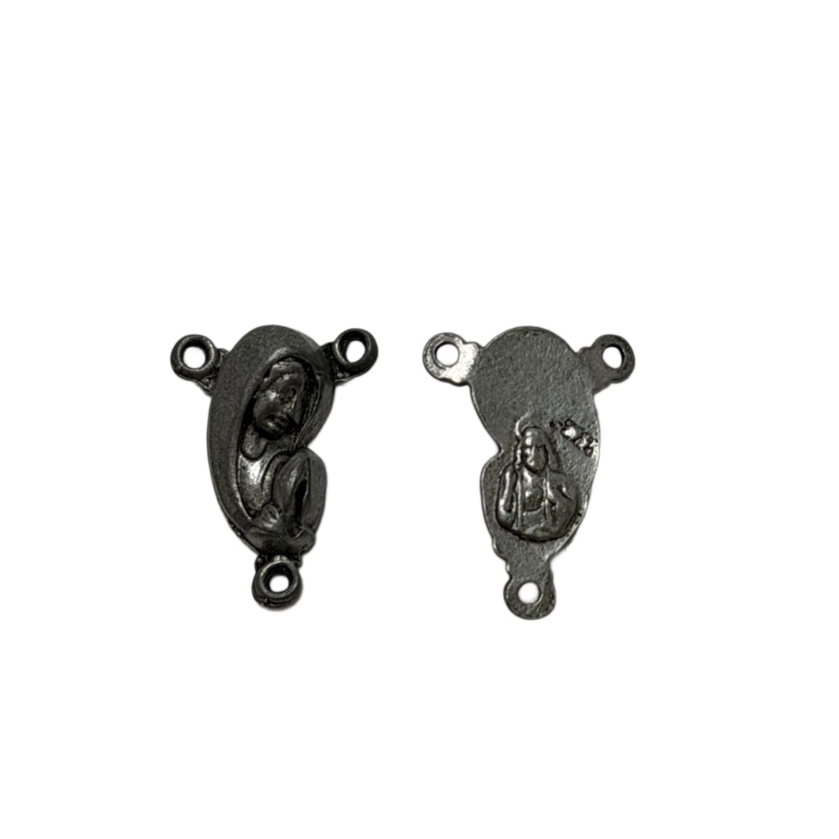 Antique Gold Pewter Rosary Connectors 20mm x 15mm - Religious Medallion Findings