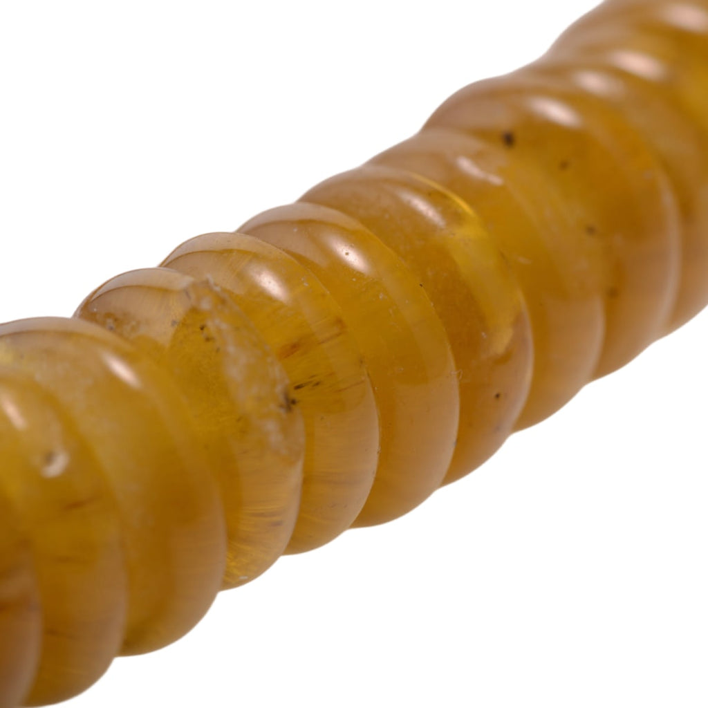 African Glass Amber Honey Rondelle Beads 20 Inch Strand - Traditional Handmade