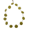 Natural Olive Jade Carved Flower Beads 9x21mm - 15.5 Inch Strand